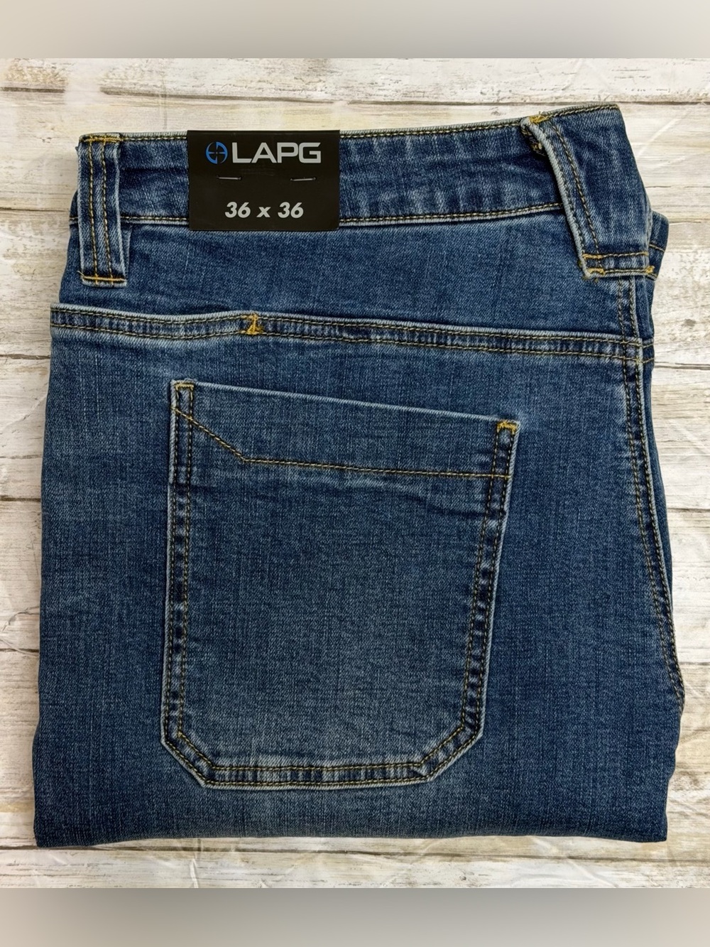 LAPG Men's Terra Flex Straight Fit Jeans 36 X 36 New With Tags Vintage Blue